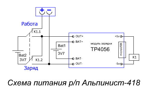 Схема питания радиоприемника Альпинист-418.GIF